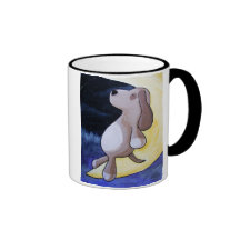 Pintura de sonho ansiosa do cão canecas