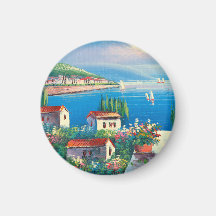 Pintura de uma vila italiana imã