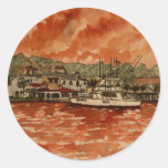 pintura do barco de pesca da água salgada do iate adesivos em formato redondos