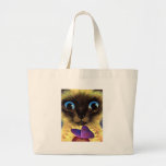 Pintura do gato Siamese com a borboleta - multi Bolsa Para Compras