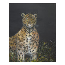 Pintura do leopardo sobre fotos