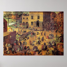 Pintura dos jogos das crianças de Pieter Bruegel Poster