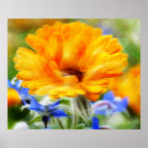 Pintura floral gigante em canvas impressão