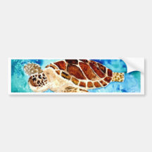 pintura marinha da aguarela do sealife da tartarug adesivo