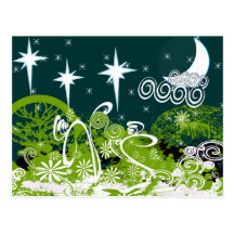 Pintura Splat da árvore da estrela da lua Cartoes Postais