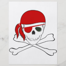 Pirata + Bandana vermelho Panfletos