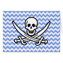 Pirata, Chevron azul Roger alegre Cartao