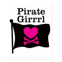 Pirata Girrrl Cartoes Postais