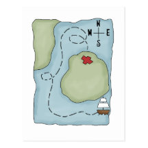 Piratas · Mapa do pirata Cartao Postal