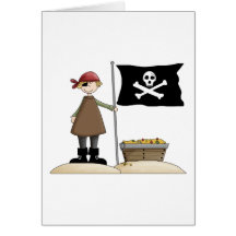 Piratas · Pirata, bandeira & tesouro Cartoes