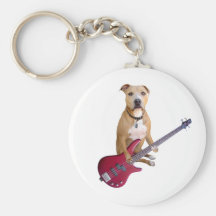 Pitbull com guitarra chaveiro