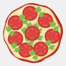 Pizza com tomates adesivo