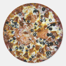 Pizza suprema adesivo redondo