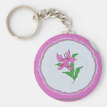 Placa da orquídea chaveiro