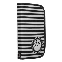 Planejador preto e branco do fólio do monograma da agendas