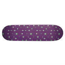 Plataforma roxa Funky com círculos retros verdes Skate Boards