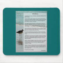 Poema dos Desiderata - gaivota na cena da praia Mouse Pad