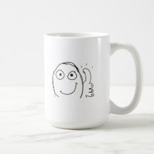 Polegar acima de Meme. cómico Caneca