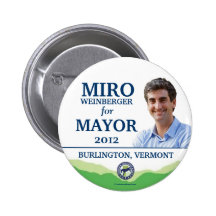 Poli 2012 do Mayor Burlington Vermont de MIRO WEIN Botons