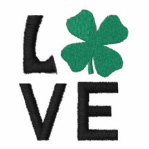 Pólo bordado do irlandês do amor camisa polo bordada