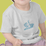 Polvo do impressão azul t - shirts