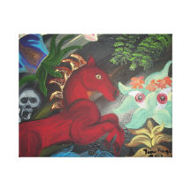 Pônei vermelho impressão de canvas envolvidas