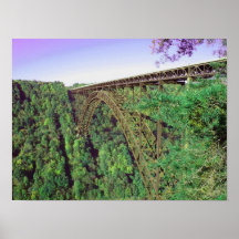Ponte de desfiladeiro de rio novo - West Virginia Pôsteres