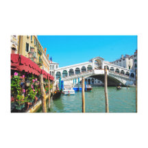Ponte Veneza de Rialto Impressão Em Tela Canvas