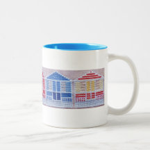 ponto transversal de cabanas da praia na caneca do