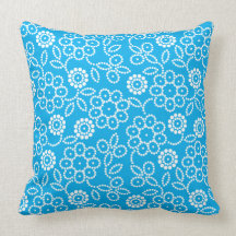 Pontos florais azuis bonitos travesseiros de decoração