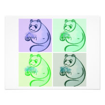 Pop art do urso de panda convite personalizados