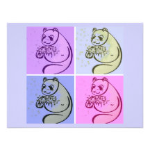 Pop art do urso de panda convites