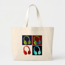 Pop art dos fones de ouvido bolsa para compra