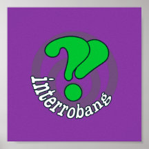 Pop art Interrobang (roxo) Pôsteres