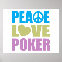 Póquer do amor da paz posters