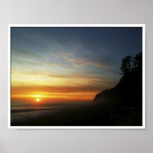 Por do sol da costa de Oregon Pôsteres