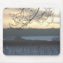 Por do sol da neve do inverno mouse pad
