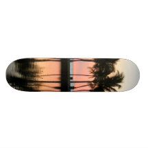 por do sol da praia skates