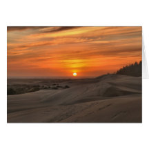 Por do sol das dunas de Oregon Cartões