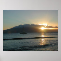 Por do sol de Havaí Poster