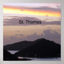 Por do sol de St Thomas Pôsteres