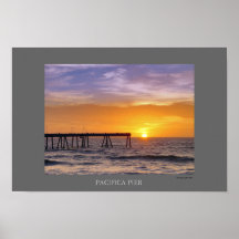 Por do sol do cais de Pacifica Poster
