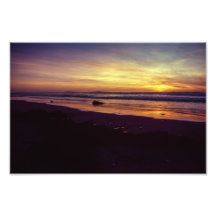 Por do sol do Oceano Pacífico de Califórnia Foto Arte