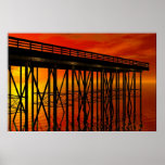 Por do sol no poster do cais 487