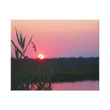 Por do sol roxo impressão em tela canvas