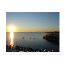Por do sol sadio de Mississippi Cartoes Postais