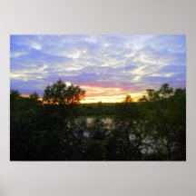 Por do sol sobre a lagoa de Stilwell Poster