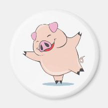 Porco alegre da dança imã de refrigerador