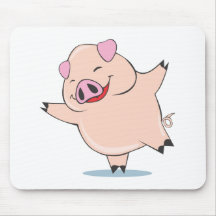 Porco alegre da dança mousepad