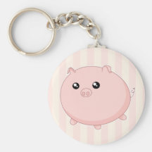 Porco cor-de-rosa carnudo bonito de Kawaii Chaveiro